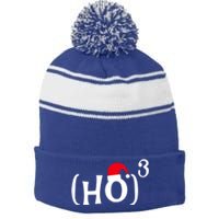 Funny Ho Cubed Christmas Math Gift Stripe Pom Pom Beanie