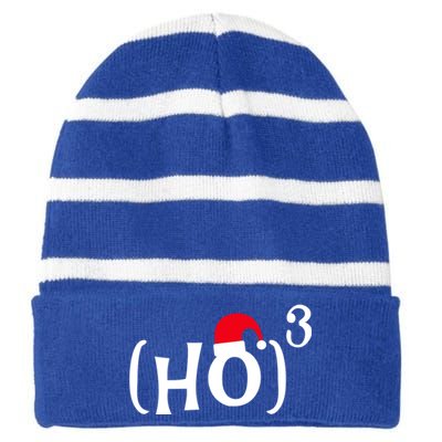 Funny Ho Cubed Christmas Math Gift Striped Beanie with Solid Band