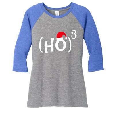 Funny Ho Cubed Christmas Math Gift Women's Tri-Blend 3/4-Sleeve Raglan Shirt