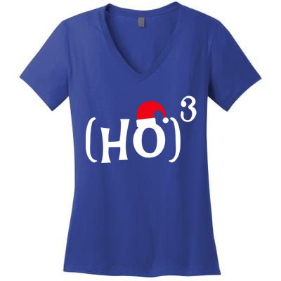 Funny Ho Cubed Christmas Math Gift Women's V-Neck T-Shirt