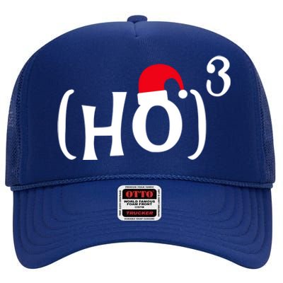 Funny Ho Cubed Christmas Math Gift High Crown Mesh Back Trucker Hat