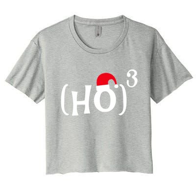 Funny Ho Cubed Christmas Math Gift Women's Crop Top Tee