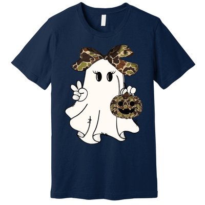 Funny Halloween Camouflage Camo Ghost Hello Hunting Season Premium T-Shirt