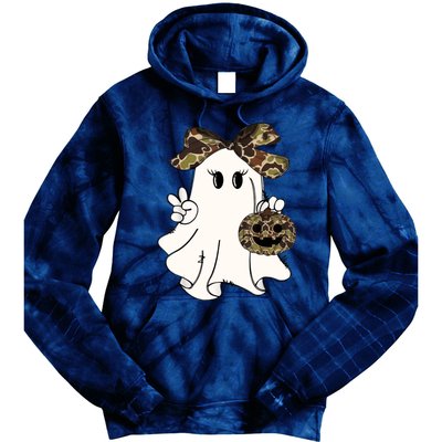 Funny Halloween Camouflage Camo Ghost Hello Hunting Season Tie Dye Hoodie