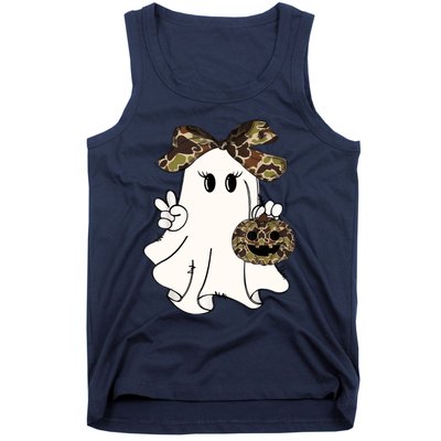 Funny Halloween Camouflage Camo Ghost Hello Hunting Season Tank Top