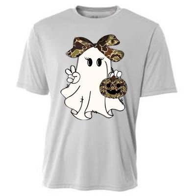 Funny Halloween Camouflage Camo Ghost Hello Hunting Season Cooling Performance Crew T-Shirt