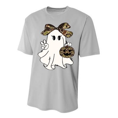 Funny Halloween Camouflage Camo Ghost Hello Hunting Season Performance Sprint T-Shirt