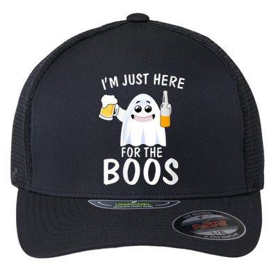 Funny Halloween, Cute Halloween, I'm Just Here For The Boos Costume Flexfit Unipanel Trucker Cap