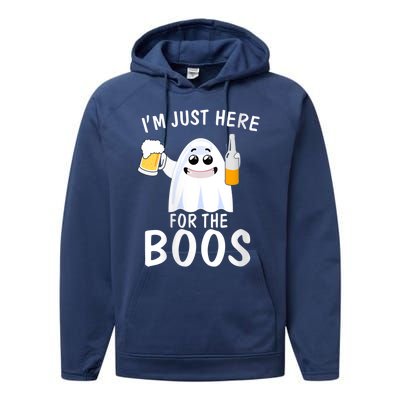 Funny Halloween, Cute Halloween, I'm Just Here For The Boos Costume Performance Fleece Hoodie