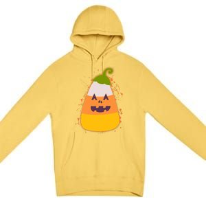 Funny Halloween Candy Corn Pumpkin Premium Pullover Hoodie