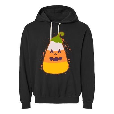 Funny Halloween Candy Corn Pumpkin Garment-Dyed Fleece Hoodie