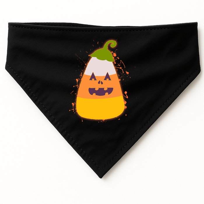 Funny Halloween Candy Corn Pumpkin USA-Made Doggie Bandana