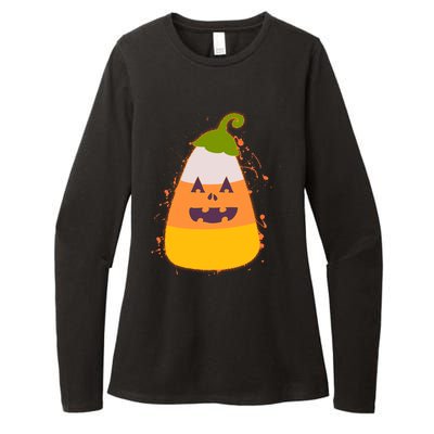 Funny Halloween Candy Corn Pumpkin Womens CVC Long Sleeve Shirt