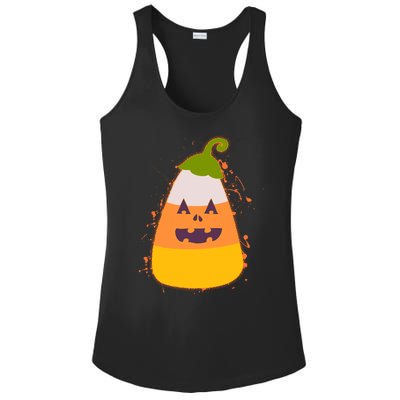 Funny Halloween Candy Corn Pumpkin Ladies PosiCharge Competitor Racerback Tank