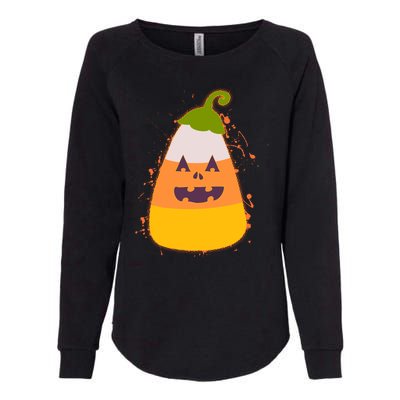 Funny Halloween Candy Corn Pumpkin Womens California Wash Sweatshirt