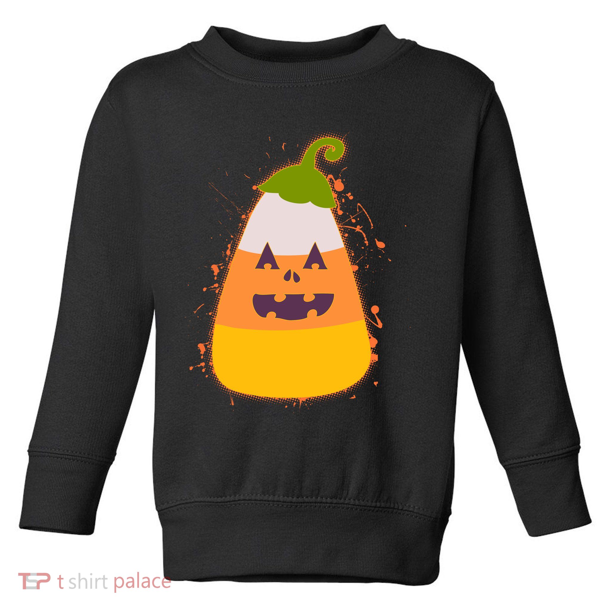 Funny Halloween Candy Corn Pumpkin Toddler Sweatshirt