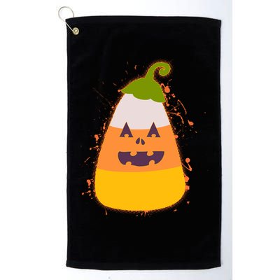 Funny Halloween Candy Corn Pumpkin Golf Towel