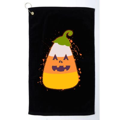 Funny Halloween Candy Corn Pumpkin Platinum Collection Golf Towel