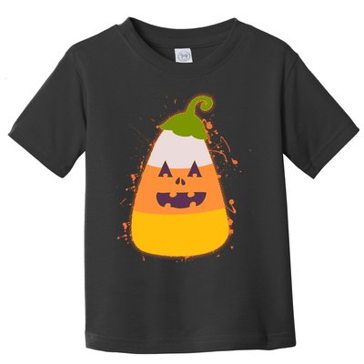 Funny Halloween Candy Corn Pumpkin Toddler T-Shirt
