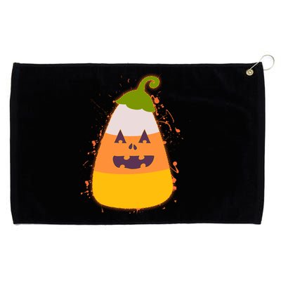 Funny Halloween Candy Corn Pumpkin Grommeted Golf Towel