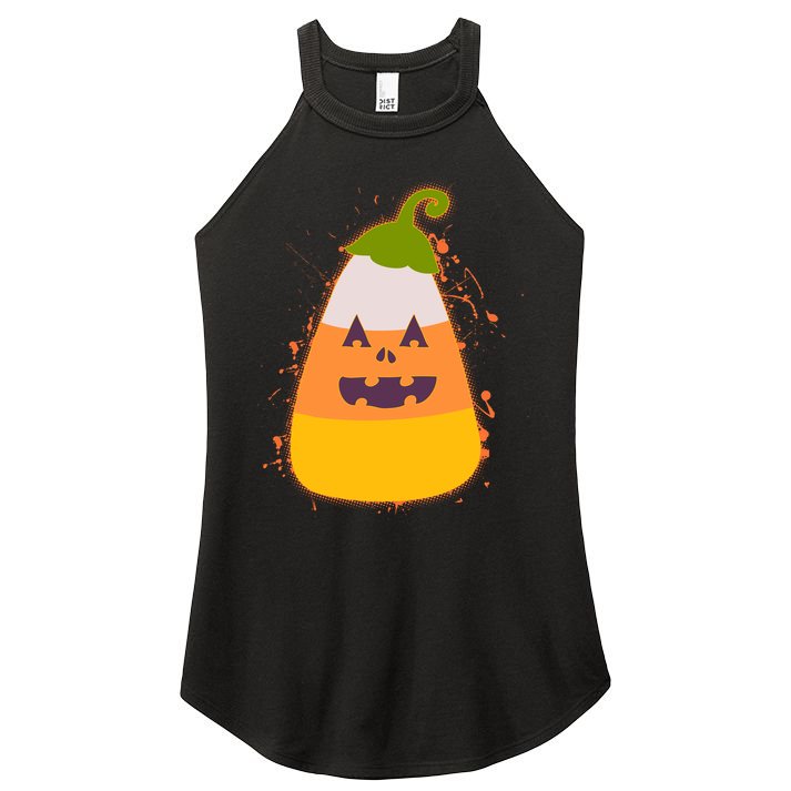 Funny Halloween Candy Corn Pumpkin Women's Perfect Tri Rocker Tank