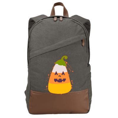 Funny Halloween Candy Corn Pumpkin Cotton Canvas Backpack