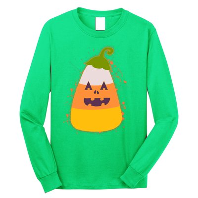 Funny Halloween Candy Corn Pumpkin Long Sleeve Shirt