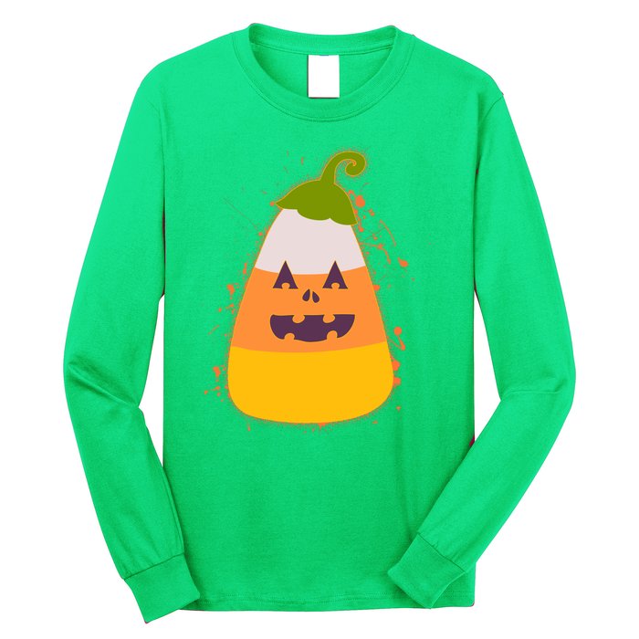 Funny Halloween Candy Corn Pumpkin Long Sleeve Shirt