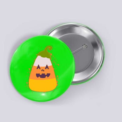 Funny Halloween Candy Corn Pumpkin Button