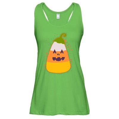 Funny Halloween Candy Corn Pumpkin Ladies Essential Flowy Tank