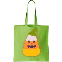 Funny Halloween Candy Corn Pumpkin Tote Bag