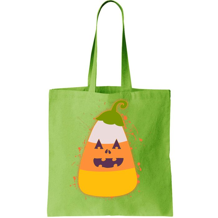 Funny Halloween Candy Corn Pumpkin Tote Bag