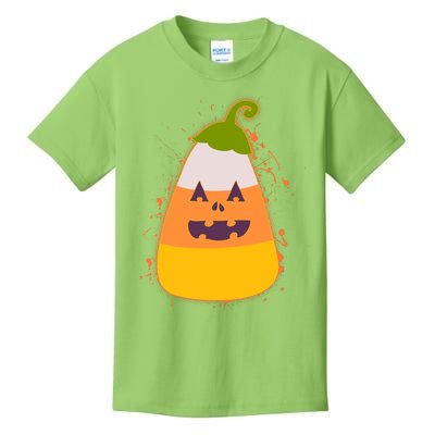 Funny Halloween Candy Corn Pumpkin Kids T-Shirt