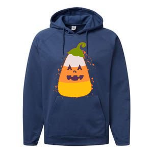 Funny Halloween Candy Corn Pumpkin Performance Fleece Hoodie