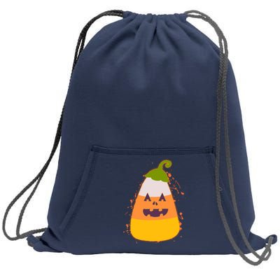 Funny Halloween Candy Corn Pumpkin Sweatshirt Cinch Pack Bag