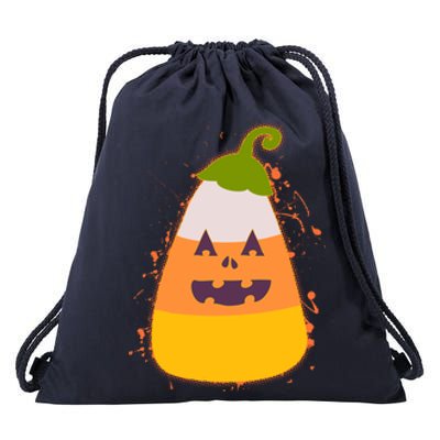 Funny Halloween Candy Corn Pumpkin Drawstring Bag