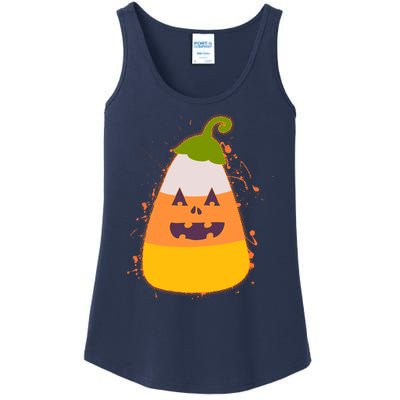 Funny Halloween Candy Corn Pumpkin Ladies Essential Tank