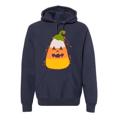 Funny Halloween Candy Corn Pumpkin Premium Hoodie