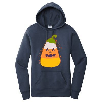 Funny Halloween Candy Corn Pumpkin Women's Pullover Hoodie