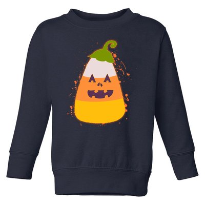 Funny Halloween Candy Corn Pumpkin Toddler Sweatshirt