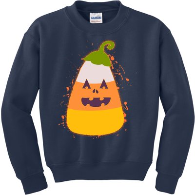 Funny Halloween Candy Corn Pumpkin Kids Sweatshirt