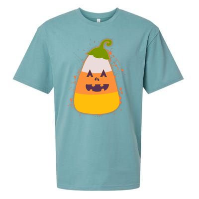 Funny Halloween Candy Corn Pumpkin Sueded Cloud Jersey T-Shirt