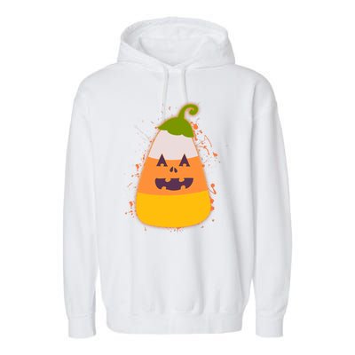 Funny Halloween Candy Corn Pumpkin Garment-Dyed Fleece Hoodie