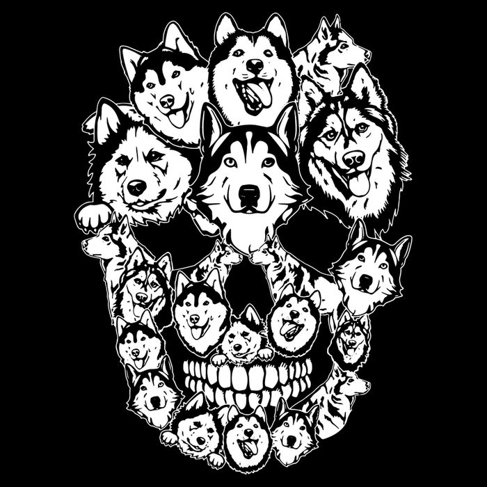 Funny Halloween Costume Skull Siberian Husky Dog Lover 16 in Basic Backpack