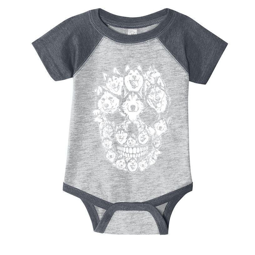 Funny Halloween Costume Skull Siberian Husky Dog Lover Infant Baby Jersey Bodysuit