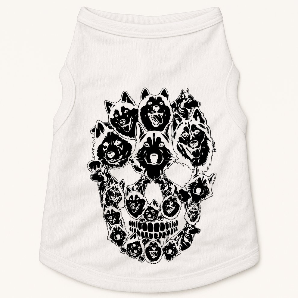 Funny Halloween Costume Skull Siberian Husky Dog Lover Doggie Tank