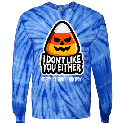 Funny Halloween Candy Corn Tie-Dye Long Sleeve Shirt