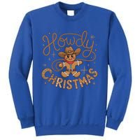 Funny Howdy Christmas Gingerbread Cow Rodeo Western Xmas Cute Gift Sweatshirt