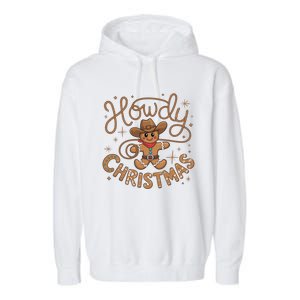 Funny Howdy Christmas Gingerbread Cow Rodeo Western Xmas Cute Gift Garment-Dyed Fleece Hoodie