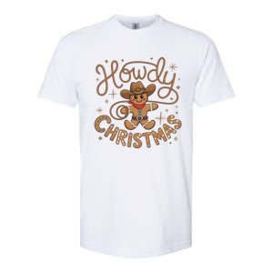 Funny Howdy Christmas Gingerbread Cow Rodeo Western Xmas Cute Gift Softstyle CVC T-Shirt